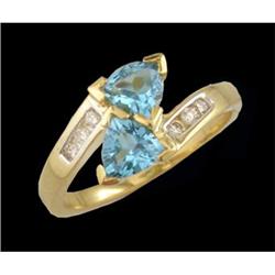 10KY Gold 1.25ct. Blue Topaz/Diamond Ring