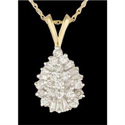 10K Gold Elegant .50ct Diamond Pendant