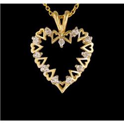 14KY Gold Dainty Diamond Heart Pendant