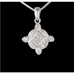 10KW Gold Invisible Princess-cut Diamond Pendan