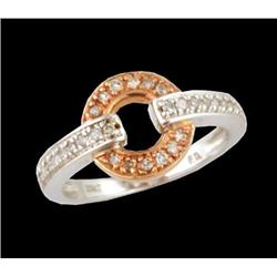 10KPY Gold Two Tone .25ct Diamond Circle Ring