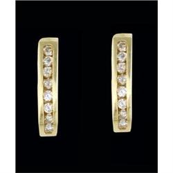10KY Gold 25ct. Channel Set Diamond Earrings