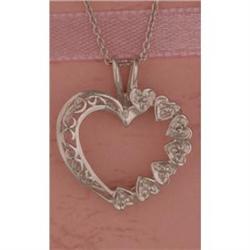 14KY Gold Silhouette Heart Diamond Pendant