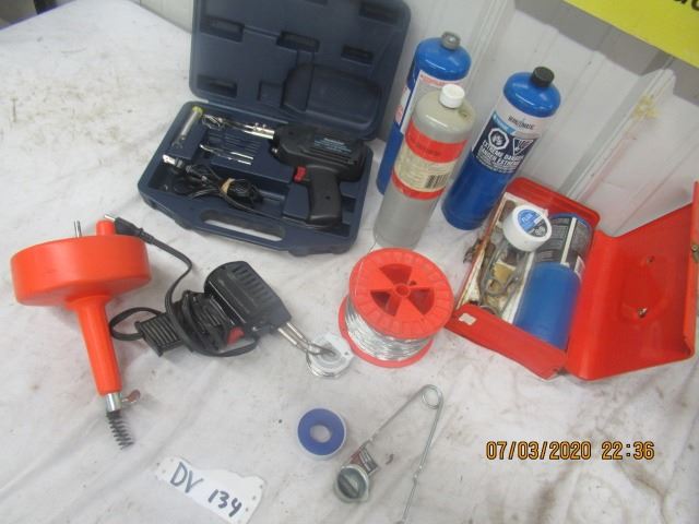 2 Soldering Guns, Snake, Wire, Propane Torch, Extra Bottles