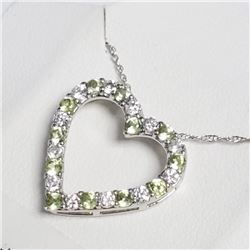 Silver Natural Peridot 20" Necklace, Suggested Retail Value $100
