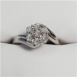 Silver 7 Diamond Ring (~Size 7) (~weight 3.71g), Suggested Retail Value $180