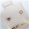 Image 2 : 10K Yellow Gold Pink Cz Earrings, Suggested Retail Value $100