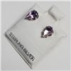 Image 2 : Silver 2 Amethyst(0.8ct) Earrings, Made in Canada, Suggested Retail Value $80
