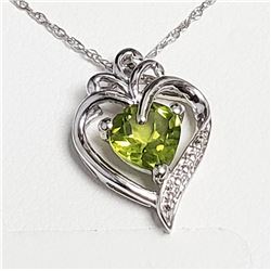 Silver Natural Peridot 20" Necklace, Suggested Retail Value $100
