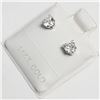 Image 2 : 14K White Gold Cz Heart Shape With 10K Backing Earrings, Made in Canada, Suggested Retail Value $160