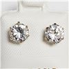 Image 1 : 10K Yellow Gold Cz 6.5Mm Earrings, Made in Canada, Suggested Retail Value $240