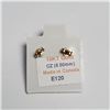 Image 3 : 10K Yellow Gold Cz 6.5Mm Earrings, Made in Canada, Suggested Retail Value $240