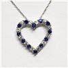 Image 1 : Silver Created Sapphire 20" Necklace, Suggested Retail Value $100