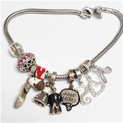 Silver Pansona With Beads Bracelet (~weight 27-35g), Suggested Retail Value $250