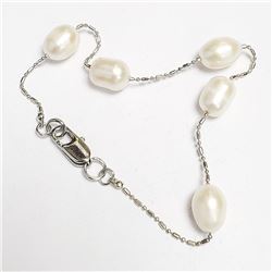 Silver Fresh Water Pearl 7.5" Bracelet, Suggested Retail Value $60
