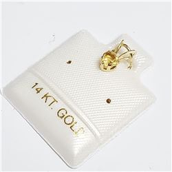 14K Yellow Gold Genuine Citrine(0.26ct) Pendant, Made in Canada, Suggested Retail Value $120