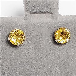 14K Yellow Gold 2 Citrine(0.6ct) Earrings, Made in Canada, Suggested Retail Value $160