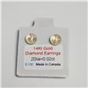 Image 3 : 14K Yellow Gold Diamond 2In1(0.02ct) Earrings, Made in Canada, Suggested Retail Value $200