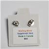 Image 3 : Silver Sapphire (0.63ct) Earrings, Made in Canada, Suggested Retail Value $120