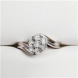Silver 7 Diamond Ring (~Size 7) (~weight 3.71g), Suggested Retail Value $180