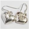 Image 2 : Silver Heart Shape Earrings, Suggested Retail Value $80