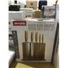 Image 1 : Ar Cook Acacia Wood Magnetic Kitchen Knife Block Set