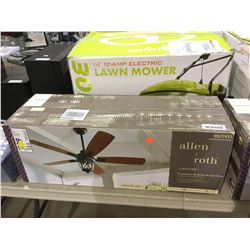 Allen Roth Castine 52" Aged Bronze Finish Ceiling Fan
