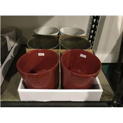 Round Pot Assorted Colors (6 x 6 x 5.5") Lot of 6