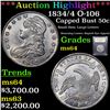 Image 1 : ***Auction Highlight*** 1834 /4 O-106 Capped Bust Half Dollar 50c Graded Choice Unc By USCG (fc)