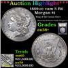 Image 1 : ***Auction Highlight*** 1889-cc vam 5 I2 R6 Morgan Dollar $1 Graded Choice AU/BU Slider+ By USCG (fc