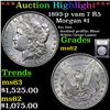 Image 1 : ***Auction Highlight*** 1893-p vam 7 I2 R5 Morgan Dollar $1 Graded Select Unc By USCG (fc)