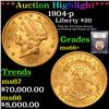 Image 1 : *Highlight Of Entire Auction* 1904-p Gold Liberty Double Eagle $20 Graded GEM++ Unc By USCG (fc)