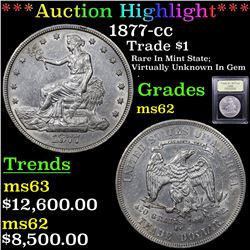 ***Auction Highlight*** 1877-cc Trade Dollar $1 Graded Select Unc By USCG (fc)