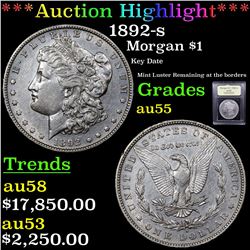 ***Auction Highlight*** 1892-s Morgan Dollar $1 Graded Choice AU By USCG (fc)