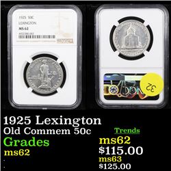 NGC 1925 Lexington Old Commem Half Dollar 50c Graded ms62 By NGC