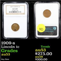 NGC 1909-s Lincoln Cent 1c Graded au53 By NGC