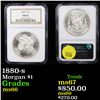 Image 1 : NGC 1880-s Morgan Dollar $1 Graded ms66 By NGC