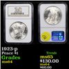 Image 1 : NGC 1923-p Peace Dollar $1 Graded ms64 By NGC