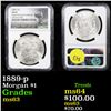Image 1 : NGC 1889-p Morgan Dollar $1 Graded ms63 By NGC