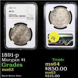 NGC 1891-p Morgan Dollar $1 Graded ms63 By NGC