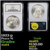 Image 1 : NGC 1923-p Peace Dollar $1 Graded ms64 By NGC
