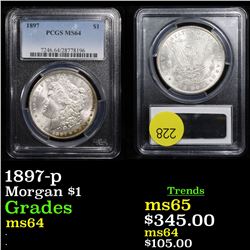 PCGS 1897-p Morgan Dollar $1 Graded ms64 By PCGS
