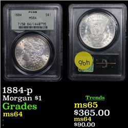PCGS 1884-p Morgan Dollar $1 Graded ms64 By PCGS