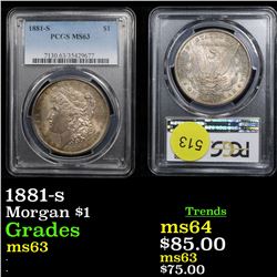 PCGS 1881-s Morgan Dollar $1 Graded ms63 By PCGS
