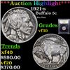 Image 1 : ***Auction Highlight*** 1921-s Buffalo Nickel 5c Graded vf++ BY USCG (fc)