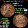 Image 1 : ***Auction Highlight*** 1909-s Lincoln Cent 1c Graded GEM+ Unc BN By USCG (fc)
