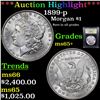 Image 1 : ***Auction Highlight*** 1899-p Morgan Dollar $1 Graded GEM+ Unc BY USCG (fc)