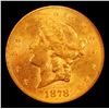 Image 2 : *Highligh Of Entire Auction* 1878-cc Gold Liberty Double Eagle $20 Graded Select Unc By USCG (fc)