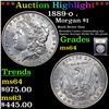 Image 1 : ***Auction Highlight*** 1889-o . Morgan Dollar $1 Graded Choice Unc By USCG (fc)