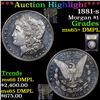Image 1 : ***Auction Highlight*** 1881-s Morgan Dollar $1 Graded GEM+ DMPL By USCG (fc)